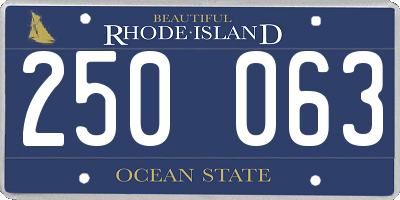 RI license plate 250063