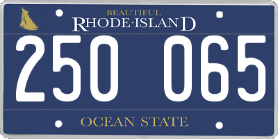 RI license plate 250065