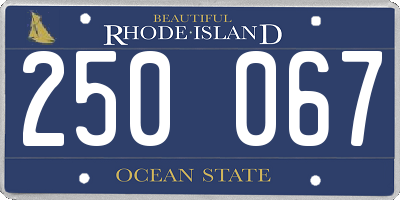 RI license plate 250067
