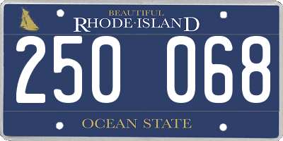 RI license plate 250068