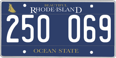 RI license plate 250069