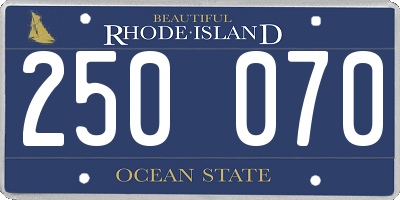 RI license plate 250070