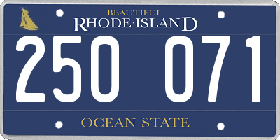 RI license plate 250071