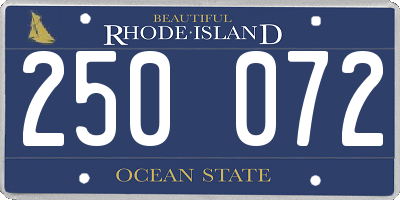 RI license plate 250072