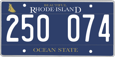 RI license plate 250074