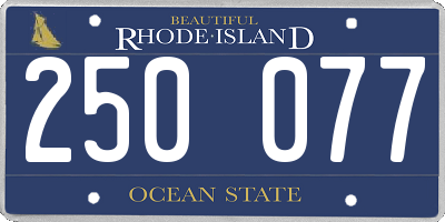 RI license plate 250077