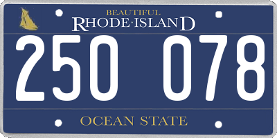 RI license plate 250078