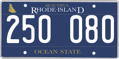 RI license plate 250080