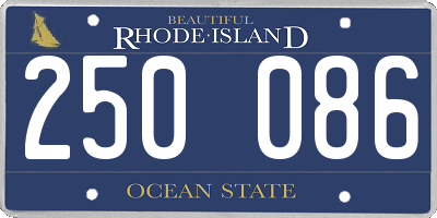 RI license plate 250086