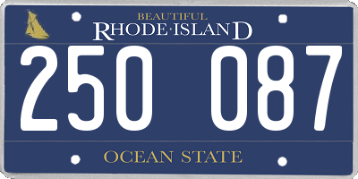 RI license plate 250087