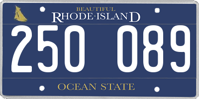 RI license plate 250089