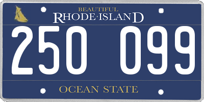 RI license plate 250099