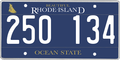 RI license plate 250134