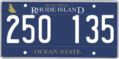 RI license plate 250135