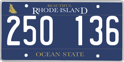 RI license plate 250136