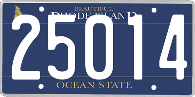 RI license plate 25014