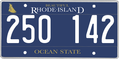 RI license plate 250142