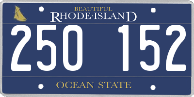 RI license plate 250152