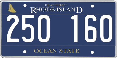 RI license plate 250160