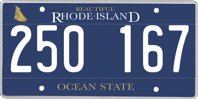 RI license plate 250167