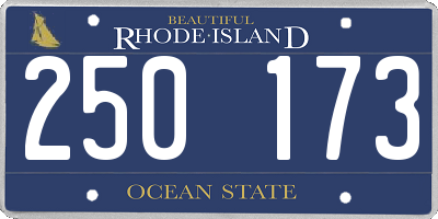 RI license plate 250173