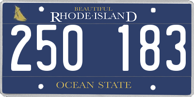 RI license plate 250183