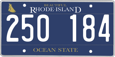 RI license plate 250184