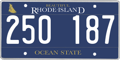 RI license plate 250187