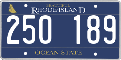 RI license plate 250189
