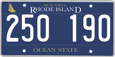 RI license plate 250190