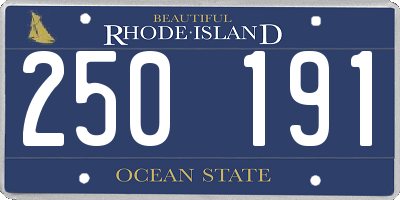 RI license plate 250191
