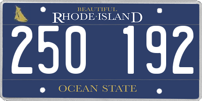 RI license plate 250192