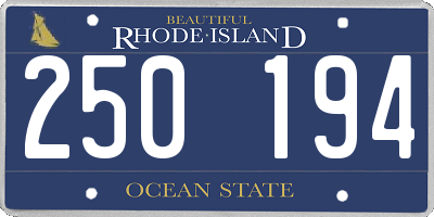 RI license plate 250194