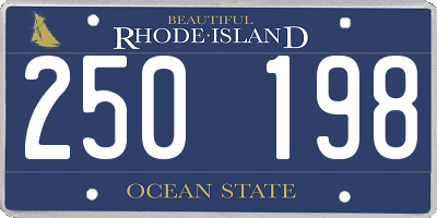 RI license plate 250198