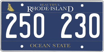 RI license plate 250230