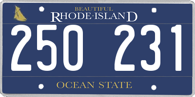 RI license plate 250231