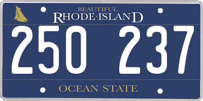 RI license plate 250237