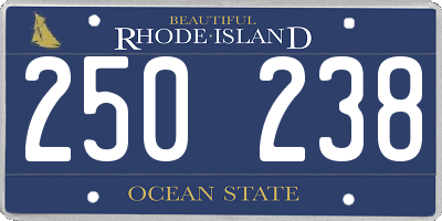 RI license plate 250238