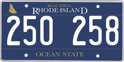 RI license plate 250258