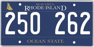 RI license plate 250262
