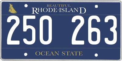 RI license plate 250263