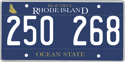 RI license plate 250268