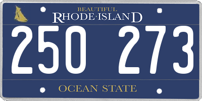 RI license plate 250273