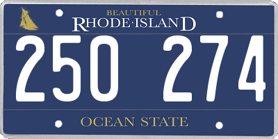 RI license plate 250274