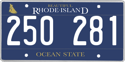 RI license plate 250281