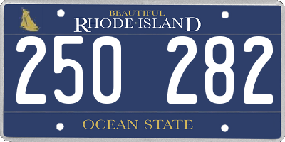 RI license plate 250282