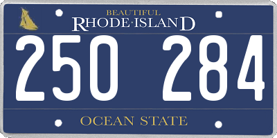 RI license plate 250284