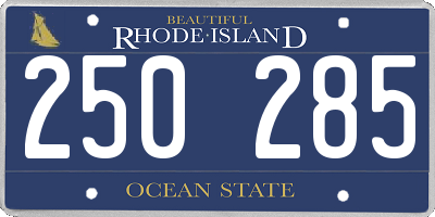 RI license plate 250285