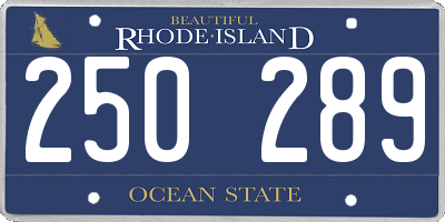 RI license plate 250289