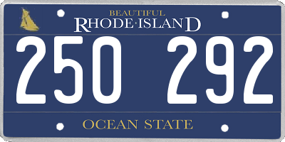 RI license plate 250292